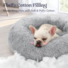 Picture of rabbitgoo Calming Dog Bed for Small Dog, 27 inches Pet Bed Washable, Fluffy Round Bed, Non-Slip Plush Large Cat Bed, Soft Cushion for Puppy, Light Grey