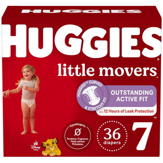 Picture of Huggies Size 7 Diapers, Little Movers Baby Diapers, Size 7 (41+ lbs), 36 Count