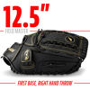 Picture of Franklin Sports Baseball First Baseman's Mitt - Fieldmaster Adult + Youth Baseball Right Handed Fielding Glove - Righty Cowhide First Base Glove - 12.5" Dual-Bar Web Glove for First Basemen - Black