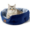 Picture of Asvin Small Dog Bed for Small Dogs, Cat Beds for Indoor Cats, Pet Bed for Puppy and Kitty, Extra Soft & Machine Washable with Anti-Slip & Water-Resistant Oxford Bottom, Blue, 20 inches