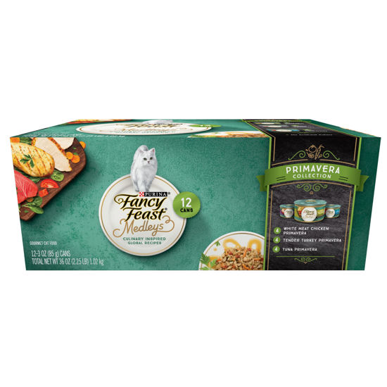 Picture of Purina Fancy Feast Wet Cat Food Variety Pack, Medleys Primavera Collection - (2 Packs of 12) 3 oz. Cans