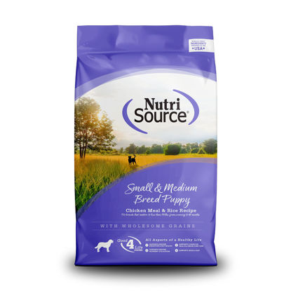 Picture of NutriSource Puppy Food, Made with Chicken Meal and Rice, Small Breed with Wholesome Grains, 5LB, Dry Dog Food