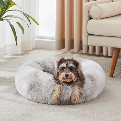 Picture of WESTERN HOME WH Calming Dog & Cat Bed, Anti-Anxiety Donut Cuddler Warming Cozy Soft Round Bed, Fluffy Faux Fur Plush Cushion Bed for Small Medium Dogs and Cats