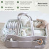 Picture of Lily Miles Baby Diaper Caddy - Organizer Tote for Infant Boy or Girl - Baby Shower Basket - Nursery Must Haves - Registry Favorites - Newborn Caddie Car Travel - Gray/Mint, Extra Large