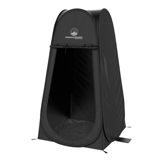 Picture of Pop Up Pod - Privacy Shower Tent, Dressing Room, or Portable Toilet Stall with Carry Bag for Camping, Beach, or Tailgate by Wakeman Outdoors (Black)