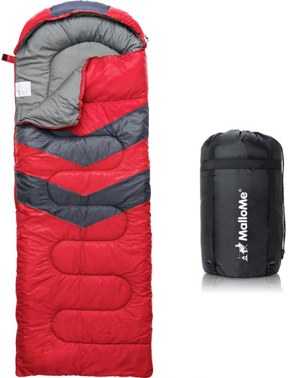 Picture of MalloMe Sleeping Bags for Adults Cold Weather & Warm - Backpacking Camping Sleeping Bag for Kids 10-12, Girls, Boys - Lightweight Compact Camping Essentials Gear Accessories Hiking Sleep Must Haves