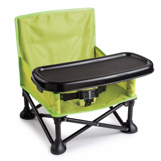 Picture of Summer by Bright Starts Pop 'N Sit Portable Booster Chair, Floor Seat, Indoor/Outdoor Use, Compact Fold, Green, 6 Mos - 3 Yrs