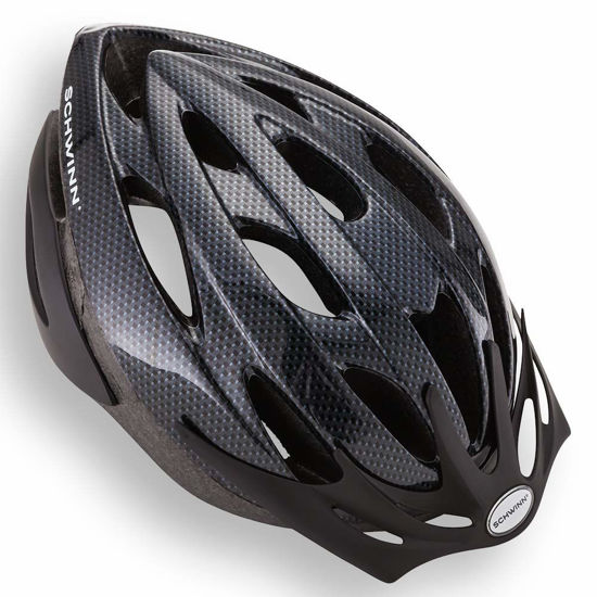 Picture of Schwinn Thrasher Bike Helmet for Adult Men Women Age 14+ with Suggested Fit 58-62cm, Lightweight with Adjustable Side and Chin Strap, No Light, Carbon