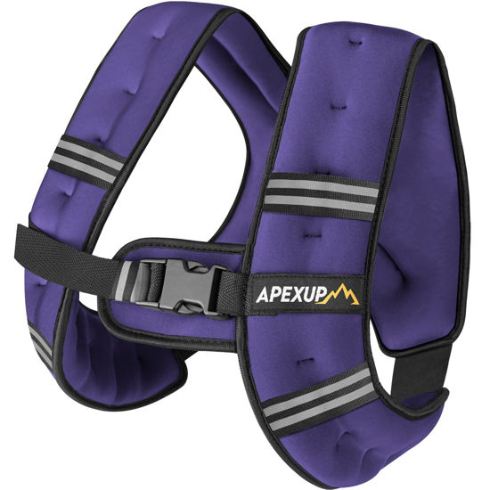 Picture of APEXUP Weighted Vest Men 5lbs Weights with Reflective Stripe, Weighted vest for Women Workout Equipment for Strength Training Running (Purple)