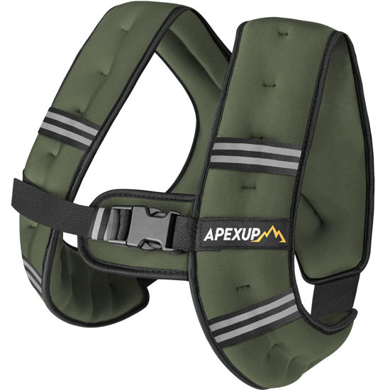 Picture of APEXUP Weighted Vest Men 5lbs Weights with Reflective Stripe, Weighted vest for Women Workout Equipment for Strength Training Running (Green)