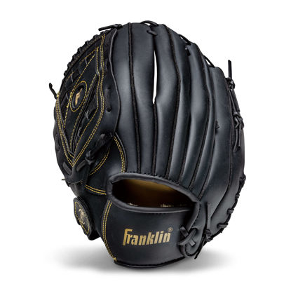 Picture of Franklin Sports Baseball + Softball Glove - Field Master Baseball + Softball Mitt - Adult + Youth Glove - Men's + Women's Baseball + Softball Gloves - Left Hand Throw - 14" - Gold