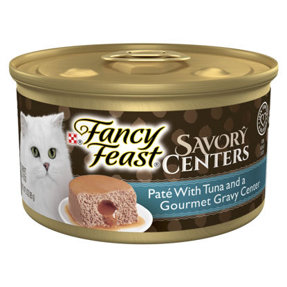 Picture of Purina Fancy Feast Savory Centers Pate Adult Wet Cat Food With Tuna and a Gravy Center - (Pack of 24) 3 oz. Cans