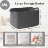 Picture of Goodpick Storage Basket, Rectangle Dirty Clothes Basket for Laundry, Woven Basket for Living Room, Extra Large Cotton Rope Basket for Toys, Blankets, 23.6" x 15.7" x 13.8", Dark Grey