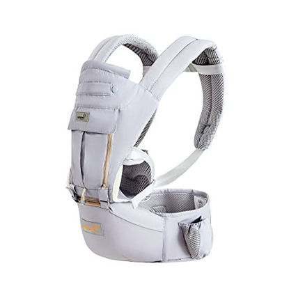 Picture of Baby Carrier Newborns to Toddler, Baby Carrier with Hip Seat, Baby Wraps Carrier for All Seasons, 7-66lbs, All Position.(Grey)