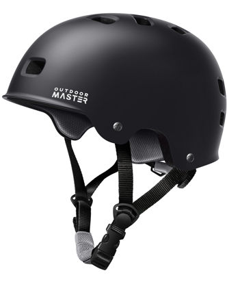 Picture of OutdoorMaster Skateboard Cycling Helmet - Two Removable Liners Ventilation Multi-Sport Scooter Roller Skate Inline Skating Rollerblading for Kids, Youth & Adults - XL - Black