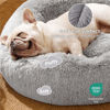 Picture of Bedsure Calming Dog Bed for Small Dogs - Donut Washable Small Pet Bed, 23 inches Anti-Slip Round Fluffy Plush Faux Fur Large Cat Bed, Fits up to 25 lbs Pets, Pale Grey