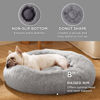 Picture of Bedsure Calming Dog Bed for Small Dogs - Donut Washable Small Pet Bed, 23 inches Anti-Slip Round Fluffy Plush Faux Fur Large Cat Bed, Fits up to 25 lbs Pets, Pale Grey