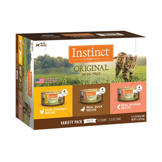 Picture of Instinct Original Grain Free Recipe Variety Pack Natural Wet Canned Cat Food by Nature's Variety, 5.5 oz. Cans (Pack of 12)