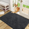 Picture of OLANLY Dog Door Mat for Muddy Paws 48x30, Absorbs Moisture and Dirt, Absorbent Non-Slip Washable Mat, Quick Dry Chenille, Mud Mat for Dogs, Entry Indoor Door Mat for Inside Floor, Dark Grey