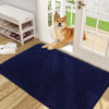 Picture of OLANLY Dog Door Mat for Muddy Paws 48x30, Absorbs Moisture and Dirt, Absorbent Non-Slip Washable Mat, Quick Dry Chenille, Mud Mat for Dogs, Entry Indoor Door Mat for Inside Floor, Navy Blue