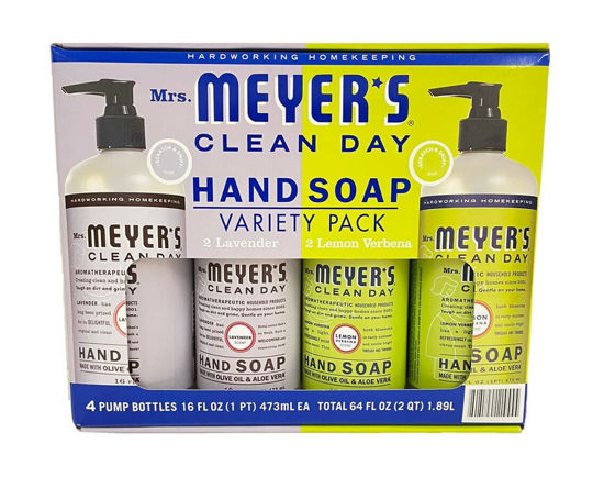 Picture of Mrs. Meyers Clean Day Hand Soap Variety Pack 16 Fl Oz 4 Pack Net Wt 64 Fl Oz,, 64 Oz ()