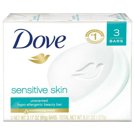 Picture of Dove Beauty Bar Sensitive Skin 3.17 oz, 3 Bar(Pack of 8)