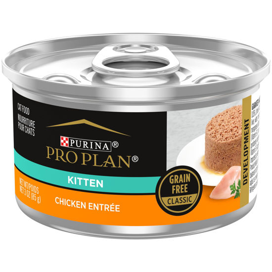 Picture of Purina Pro Plan Grain Free Pate Wet Kitten Food, Chicken Entree - (Pack of 24) 3 oz. Pull-Top Cans