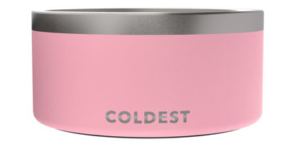 Picture of Coldest Dog Bowl, Anti Rust Metal & Non Slip Dog Bowls Large, Spill Proof Heavy Duty 3 Layers Insulated Dog Bowl, Food & Water Bowl for Dogs, Cats, Dishwasher Safe (200 oz, Cotton Candy Pink)