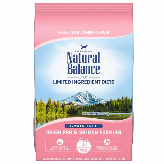 Picture of Natural Balance Limited Ingredient Diet Green Pea & Salmon | Grain-Free Dry Adult Cat Food | 5-lb. Bag