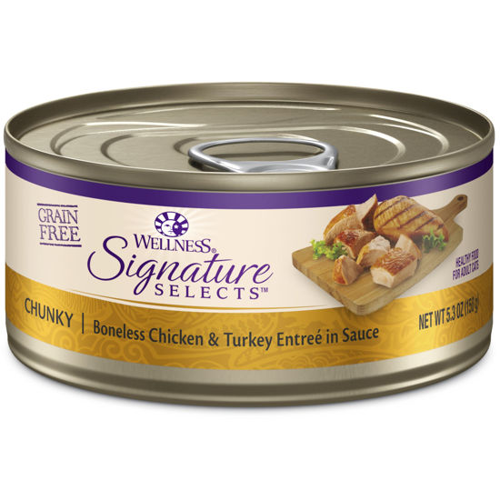 Picture of Wellness CORE Grain-Free Signature Selects Wet Cat Food, Natural Pet Food Made with Real Meat (Chunky Chicken & Turkey, 5.3-Ounce, Pack Of 12)