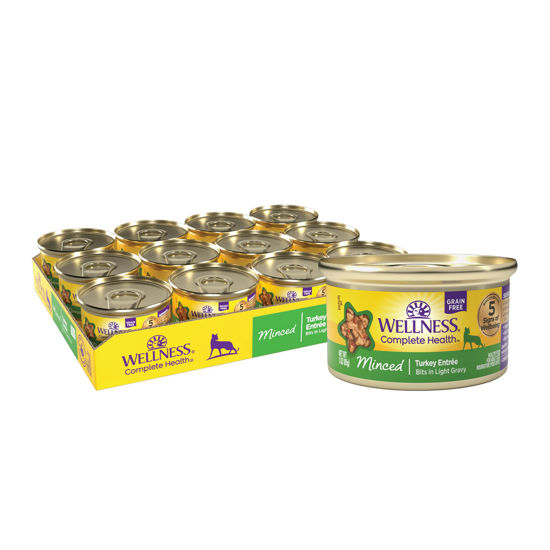 Picture of Wellness Complete Health Natural Grain Free Wet Canned Cat Food, Minced Turkey Entree, 3-Ounce Can (Pack of 24)