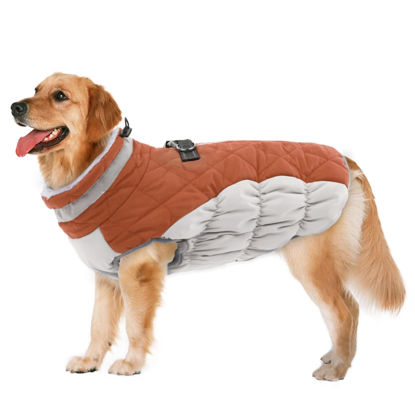 Picture of Lelepet Warm Dog Winter Coat Dog Coat Dog Cold Weather Coats Windproof Reflective Turtleneck Fleece Dog Jacket with Harness Thick Dog Fleece Vest XXXL Dog Coat Dog Coats for Small Medium Large Dogs