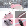 Picture of Lelepet Warm Dog Winter Coat Dog Cold Weather Coats Windproof Reflective Turtleneck Dog Fleece Vest with Harness Thick Fleece Lining Dog Jacket Dog Coat for Small Medium Large Dogs,Great Dane, Pink