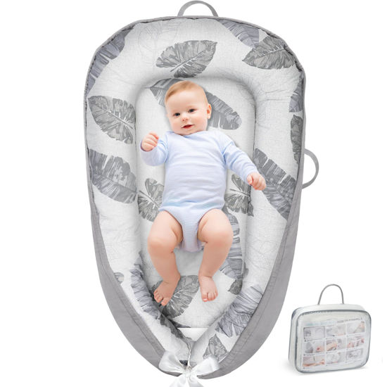 Picture of URMYWO Baby Lounger - Baby Lounger For Newborn, Breathable & Soft Baby Nest Cover Co Sleeping for baby 0-24 Months, Babies Essentials Gifts, Portable Infant Lounger Baby Floor Seat for Home and Travel