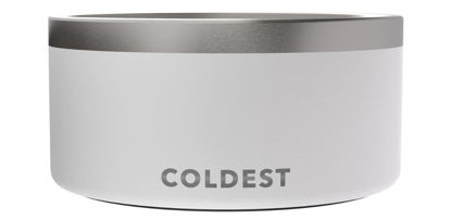 Picture of Coldest Dog Bowl - Anti Rust Metal & Non Slip Dog Bowls Large, Spill Proof Heavy Duty 3 Layers Insulated Dog Bowl - Food and Water Bowl for Dogs, Cats & Pets, Dishwasher Safe (200 oz, Epic White)