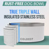 Picture of Coldest Dog Bowl - Anti Rust Metal & Non Slip Dog Bowls Large, Spill Proof Heavy Duty 3 Layers Insulated Dog Bowl - Food and Water Bowl for Dogs, Cats & Pets, Dishwasher Safe (200 oz, Epic White)