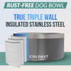 Picture of Coldest Dog Bowl - Anti Rust Metal & Non Slip Dog Bowls Large, Spill Proof Heavy Duty 3 Layers Insulated Dog Bowl - Food and Water Bowl for Dogs, Cats & Pets, Dishwasher Safe (200 oz,Stardust Glitter)