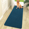 Picture of OLANLY Dog Door Mat for Muddy Paws 70x24, Absorbs Moisture and Dirt, Absorbent Non-Slip Washable Mat, Quick Dry Chenille, Mud Mat for Dogs, Entry Indoor Door Mat for Inside Floor, Atlantic Blue