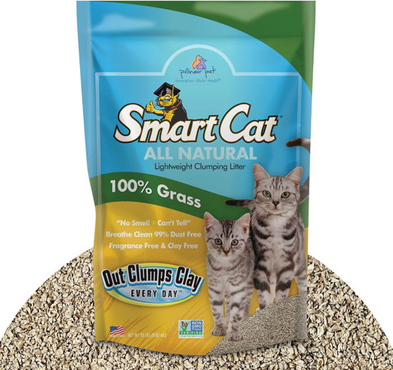 Picture of SmartCat All Natural Clumping Cat Litter - Chemical and Dust Free - Alternative to Clay and Pellet Litter - Unscented and Lightweight - 5 Pounds