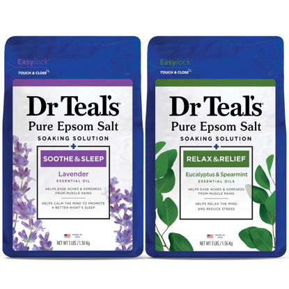 Picture of Dr Teal's Pure Epsom Salt, Lavender & Eucalyptus, 2 Count - 6lbs Total