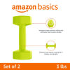 Picture of Amazon Basics Vinyl Hexagon Workout Dumbbell Hand Weight, 3 pounds, Set of 2, Citron