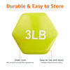 Picture of Amazon Basics Vinyl Hexagon Workout Dumbbell Hand Weight, 3 pounds, Set of 2, Citron