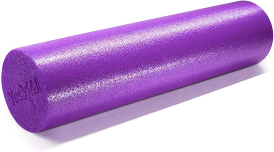 Picture of Yes4All Premium Soft-Density Round PE Foam Roller for Pilates, Yoga, Stretching, Balance & Core Exercises - 24 inch Purple