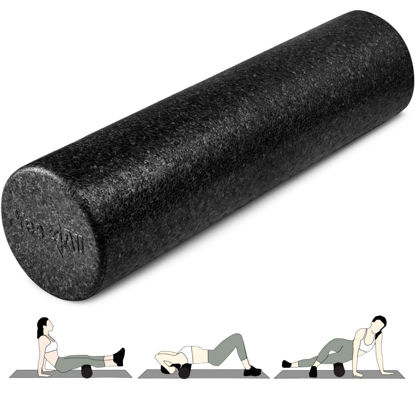 Picture of Yes4All High Density Foam Roller for Back, Variety of Sizes & Colors for Yoga, Pilates - Black - 24 Inches