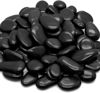 Picture of Polished Black Pebbles Large Decorative Ornamental River Stones Rocks Rainforest Vase Filler Aquarium Gravel Landscaping Garden Pebble for Home Outdoor Indoor Decor Fish Tank 6lb 1" - 1.5" Size