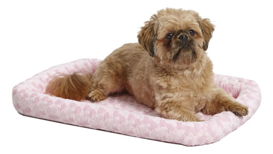 Picture of MidWest Homes for Pets Bolster Dog Bed 24L-Inch Pink Dog Bed or Cat Bed w/ Comfortable Bolster | Ideal for "Small" Dog Breeds & Fits a 24-Inch Dog Crate | Easy Maintenance Machine Wash & Dry