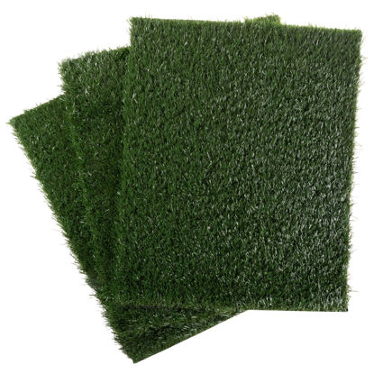 Picture of Pee Pads for Dogs - Set of Three 23x18.5-Inch Replacement Turf Grass Mats for Potty Training - Dog Housebreaking Supplies for Small Pets by PETMAKER, Green, Medium