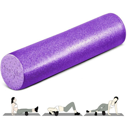 Picture of Yes4All High Density Foam Roller for Back, Variety of Sizes & Colors for Yoga, Pilates - Purple - 24 Inches