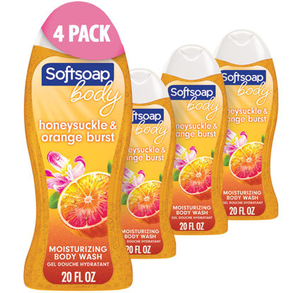 Picture of Softsoap Body Wash, Honeysuckle & Orange Burst Body Wash, 20 Ounce, 4 Pack