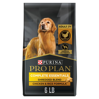 Picture of Purina Pro Plan Senior Dog Food With Probiotics for Dogs, Shredded Blend Chicken & Rice Formula - 6 lb. Bag